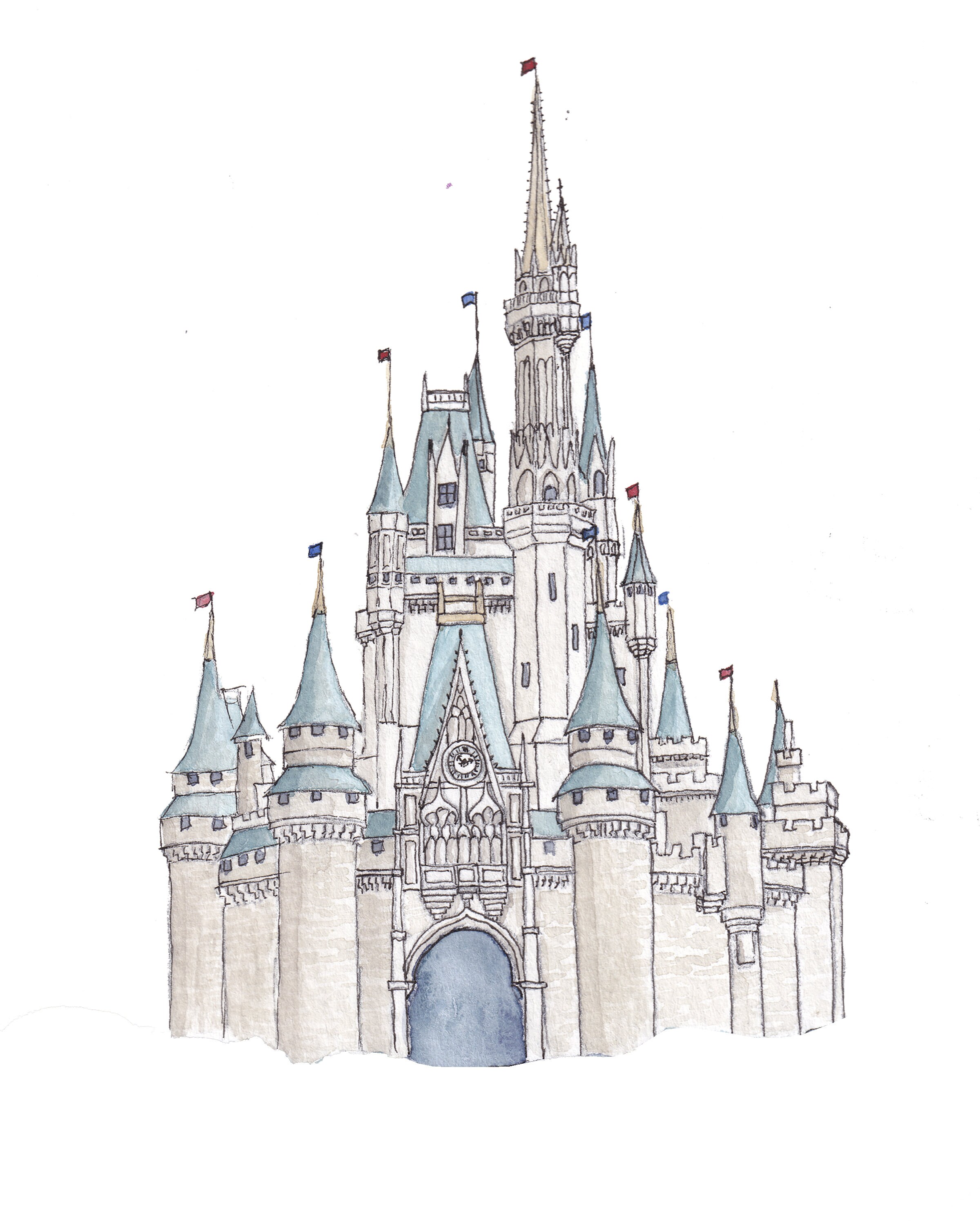 Disney Castle Watercolor Cinderella Castle Magic Kingdom Etsy Disney Castle Watercolor Cinderella Castle Magic Kingdom Etsy
