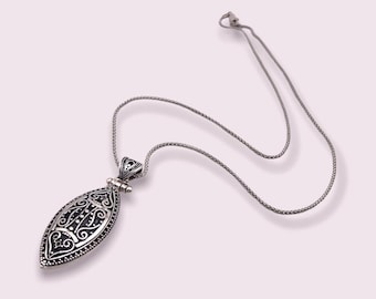 Turkey jewelry,  Turkish pendant necklace sterling silver, boho ethnic silver pendant with 20 inches chain, bohemian pendant sterling 925