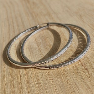 Vintage sterling hoops, vintage sterling hoop earrings, textured hoop earrings, made in Thailand, Thailand siterling silver,  sterling hoops