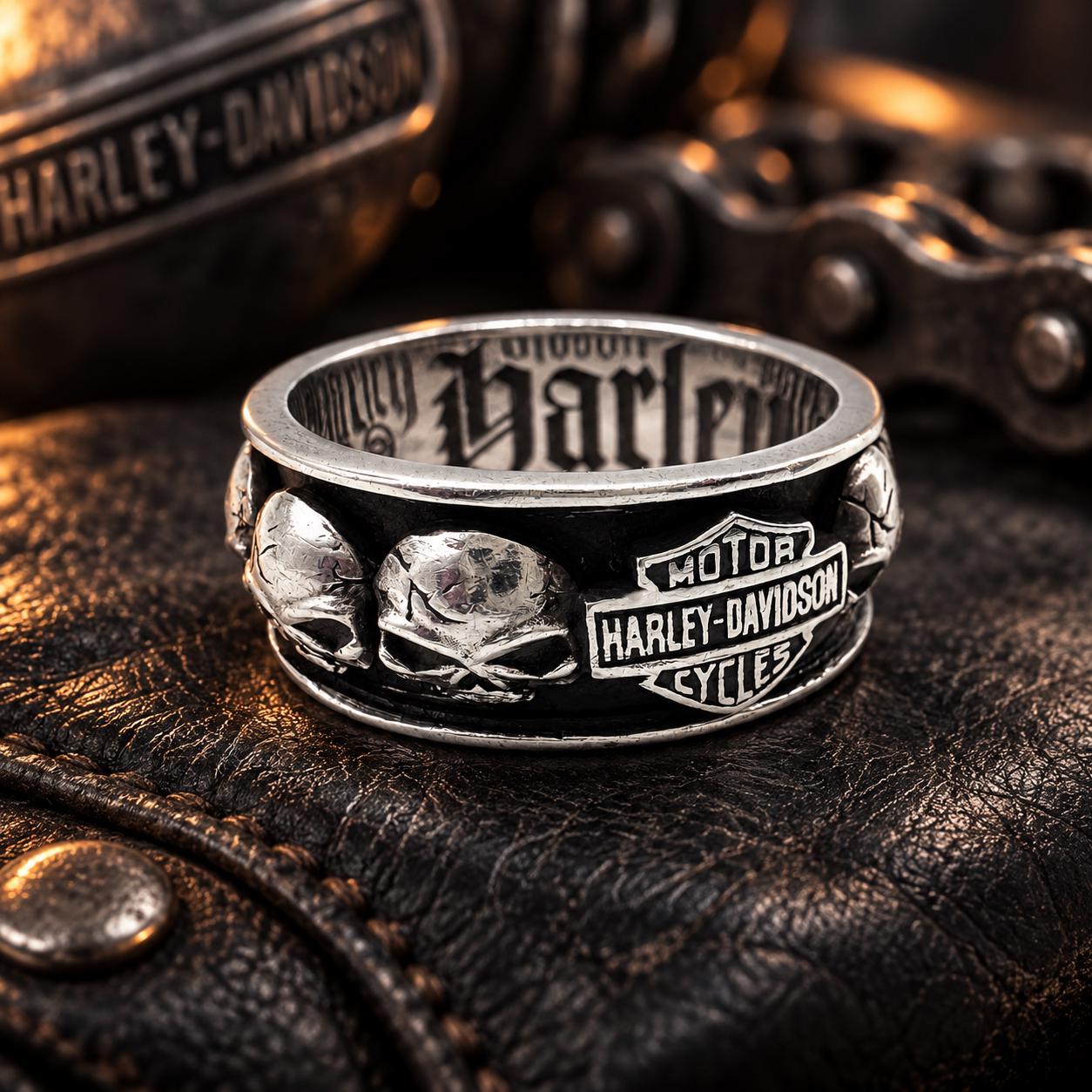 Harley-Davidson バイカーリング シルバーヴィンテージリング925 Vintage Harley Ring - Etsy