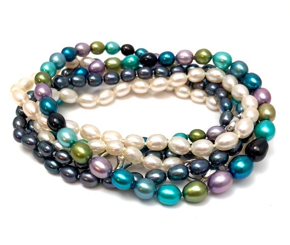Easter necklace, spring necklace, pearl necklace,