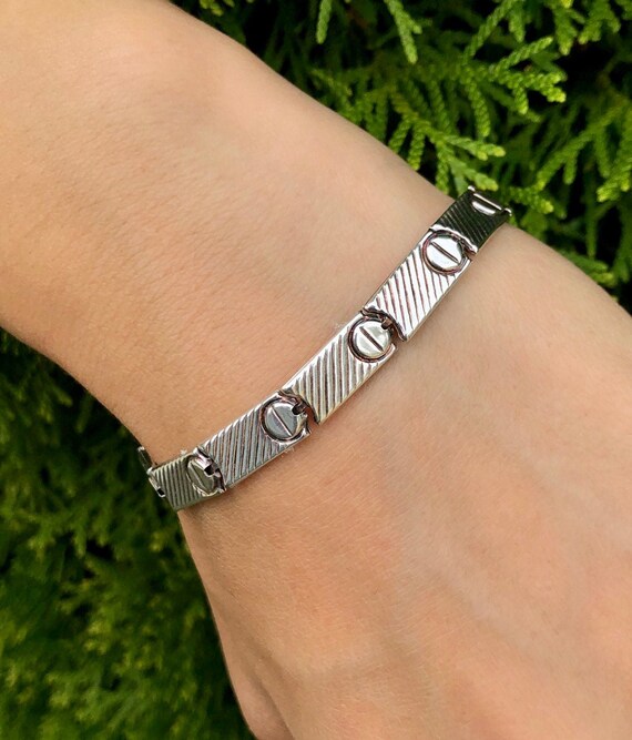 thick silver bracelet