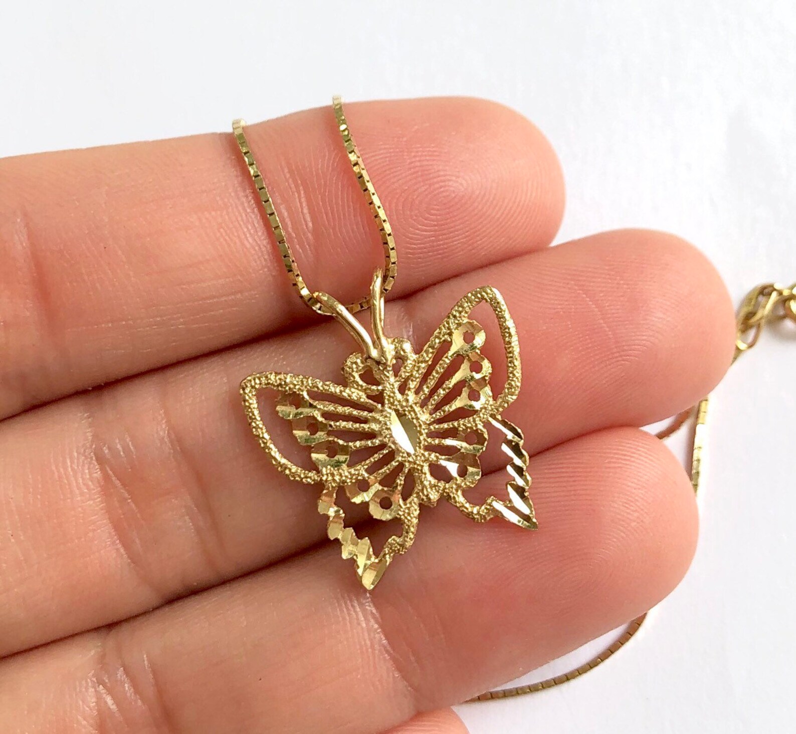 14K Gold Butterfly Jewelry Gold Butterfly Women Gift Etsy