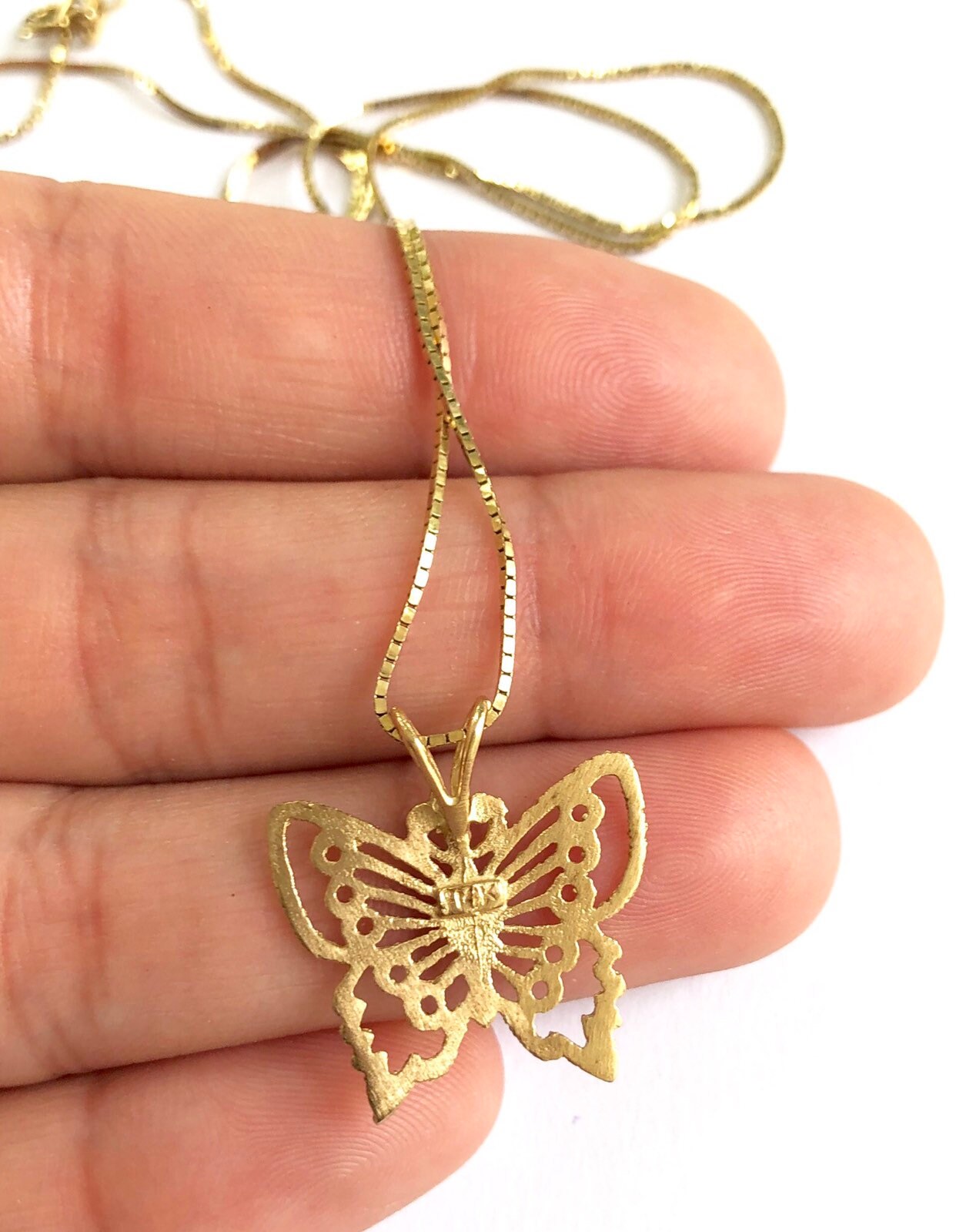 14K Gold Butterfly Jewelry Gold Butterfly Women Gift Etsy
