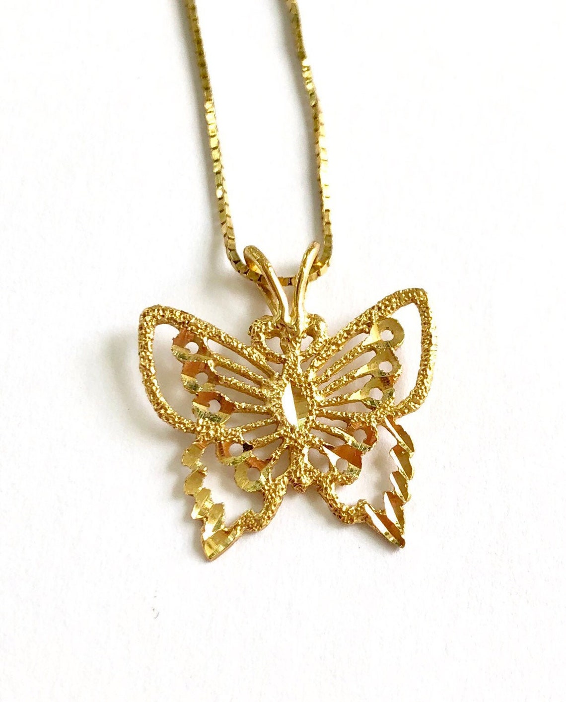 14K Gold Butterfly Jewelry Gold Butterfly Women Gift Etsy