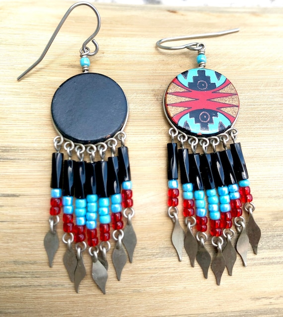 Turquoise Earrings Orchid Earrings Dangle Earrings,Boho Jewelry Turquoise Jewelry,Bohemian Earrings Gift for women Chandelier Earrings