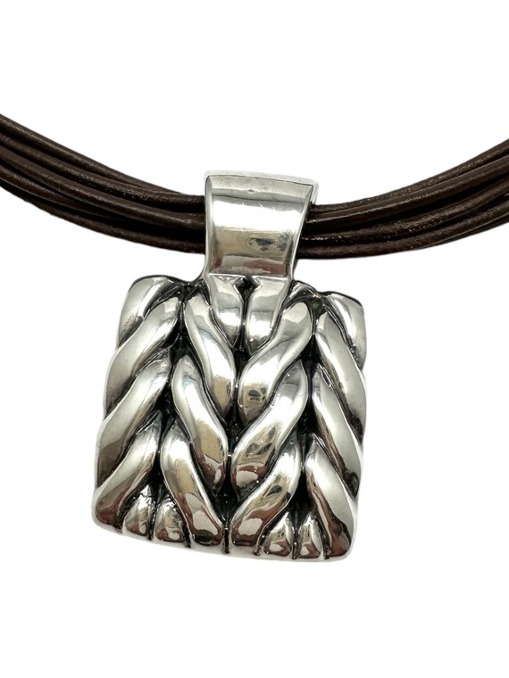 Square statement necklaces, solid sterling silver… - image 4