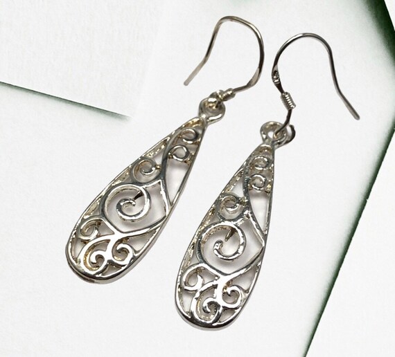 Filigree teardrop best sale earrings