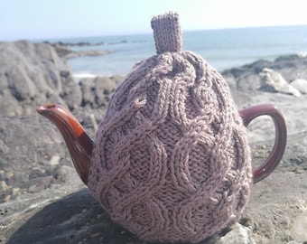 Aran Teapot Cozy / wool teapot cozy / Hand knitted tea cosy