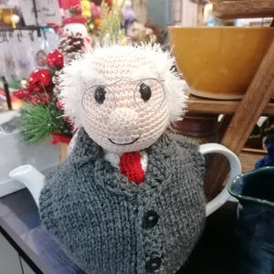 Michael D Higgins teapot cosy/ Knitted teapot cosy/ Michael tea Higgins cosy/ Handmade teapot cozy