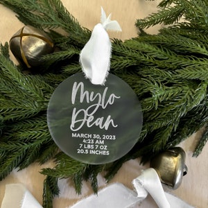 Baby Birth Stats Ornament | Baby Ornament | Birth Ornament | New Baby Ornament | Personalized Baby Ornament | Baby’s First Christmas