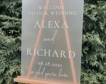 Frosted Acrylic Wedding Sign | Frosted Acrylic Welcome Sign | Frosted Plexiglass | Welcome to our Wedding | Welcome Sign | Modern Wedding