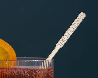 Custom Gold Drink Stir Sticks | Personalized Gold Drink Stirrers | Cocktail Swizzle Sticks | Wedding Drink Stirrers | Engagement Party