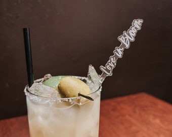 Personalized Acrylic Drink Stir Sticks | Custom Cocktail Swizzle Stick