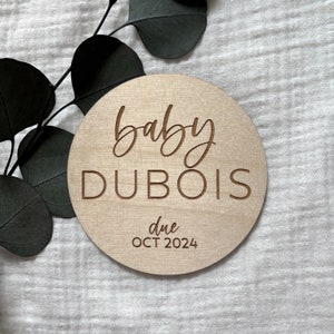 Pregnancy Announcement Sign | Wooden Circle Pregnancy Announcement Sign | Pregnancy Photo Sign | Baby Coming Soon | Photo Prop for Pregnancy