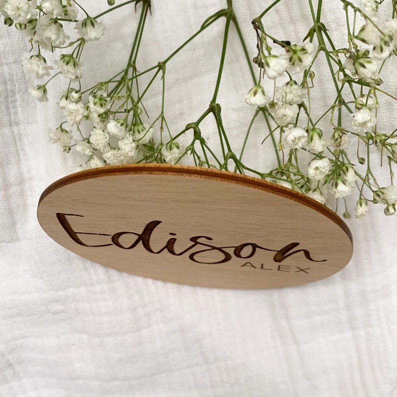 Baby Name Announcement Sign Wooden Circle Birth Announcement Sign Newborn Photo Name Sign Hospital Baby Stats Sign Bild 7