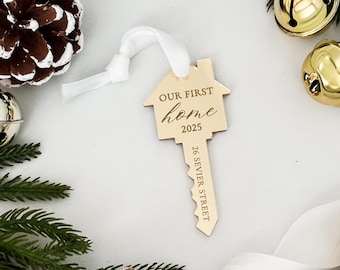 Personalized House Key Ornament: First/New Home Gift