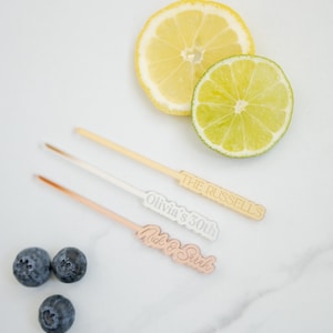 Personalized Cocktail Garnish Picks – Custom Acrylic Party Drink Toppers image 4
