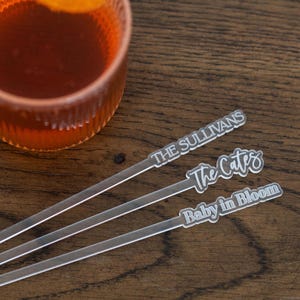 Custom Drink Stir Sticks | Personalized Drink Stirrers | Cocktail Stir Sticks | Swizzle Sticks | Wedding Drink Stirrers | Engagement Party