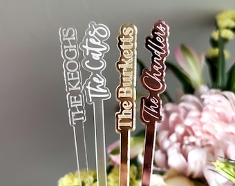 Custom Drink Stir Sticks | Personalized Drink Stirrers | Cocktail Stir Sticks | Swizzle Sticks | Wedding Drink Stirrers | Engagement Party