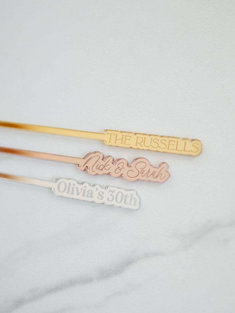 Personalized Cocktail Garnish Picks – Custom Acrylic Party Drink Toppers image 7