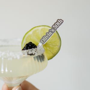 Personalized Cocktail Garnish Picks – Custom Acrylic Party Drink Toppers image 5
