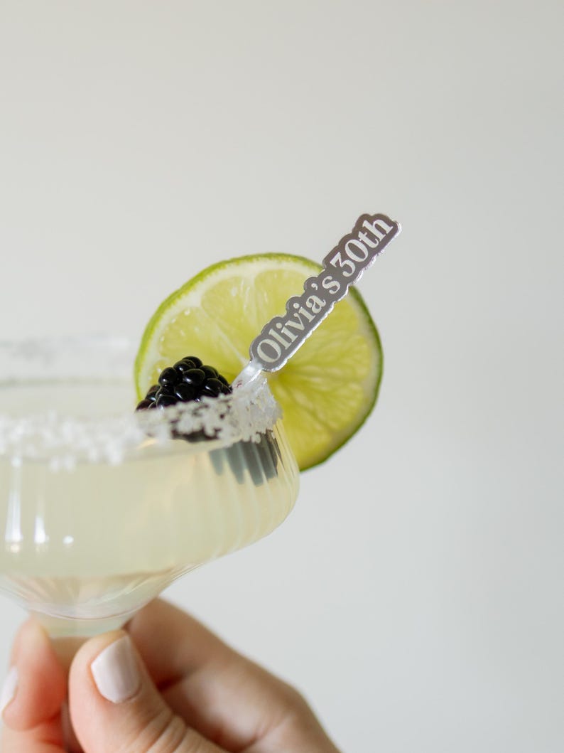 Personalized Cocktail Garnish Picks – Custom Acrylic Party Drink Toppers image 5