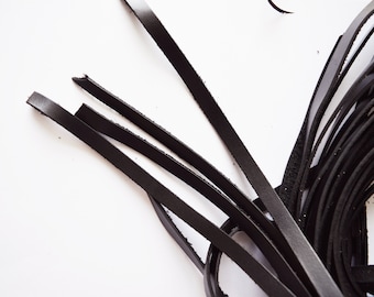 Black leather 10mm cow leather strap genuine real leather craft leathermaking webbing strapping