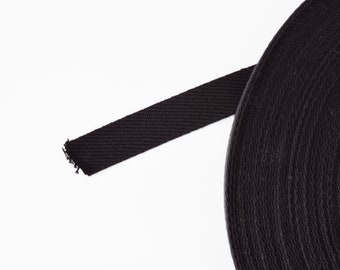 Webbing strapping 25 mm cotton black bag straps