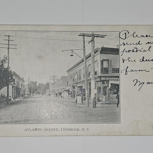 Vintage Photograph 1909 Postcard Atlantic Avenue, Lynbrook, N.Y.
