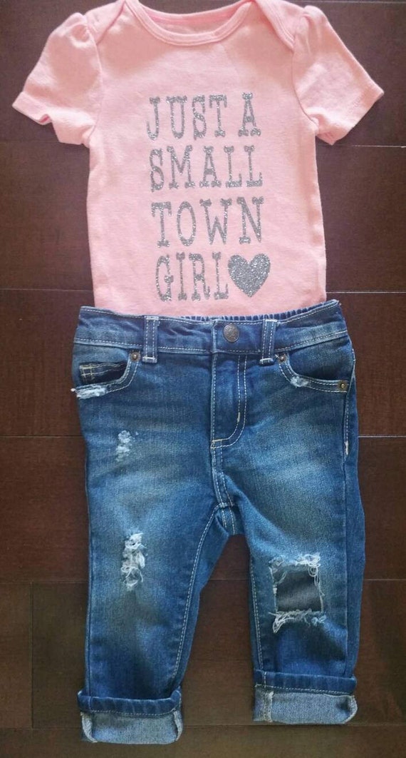 Baby Girl/toddler Girl Distressed Jeans/rolled Capris/small Etsy