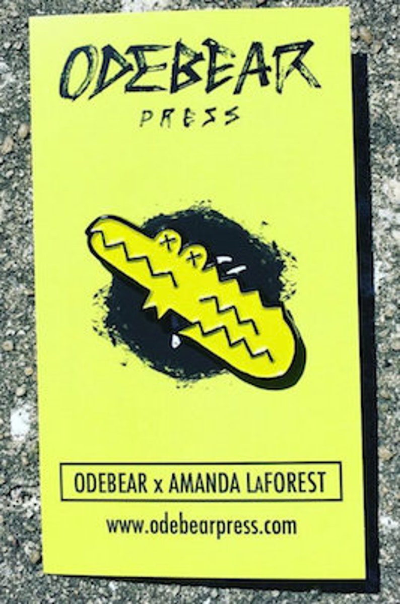 Alligator Enamel Pin Lapel Hat Pin Amanda LaForest Odebear Press image 3