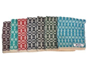 Handwoven Overshot Table Napkins — 6 Colours | 100% Cotton Baroque Weave