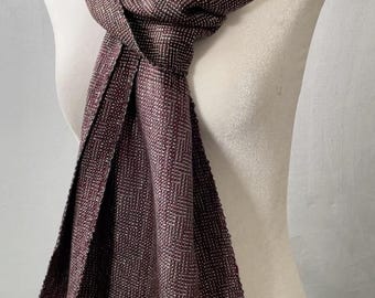 Handwoven Bamboo Scarf Robin | 4-Colour Twill | Lightweight Year-Round Wrap - SC2050.ROBIN