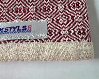 Handwoven Cotton Table Napkin — Burgundy | 15x15 Reusable Cloth Napkin