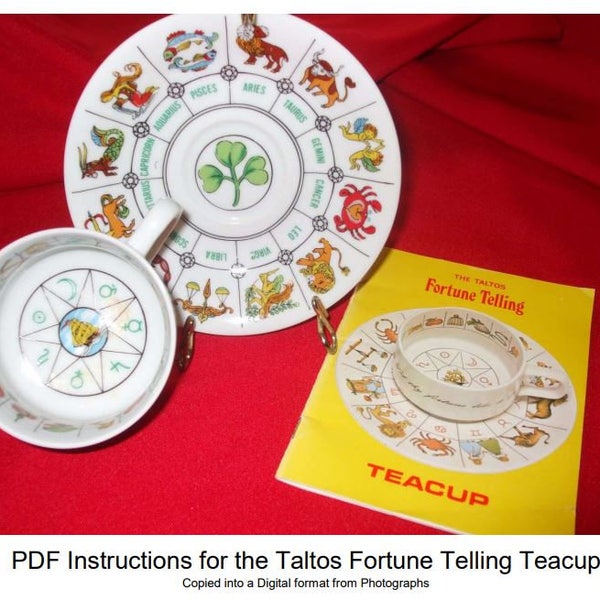 PDF Download of the Taltos Fortune Telling Teacup, Guide, Instructions, Fortune Telling, Tea Leaf Reading, Astrology, Symbols, Future, Game