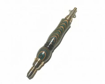 OOAK Bolt-Action Ballpoint Pen (Handmade in Japan) – Green marble