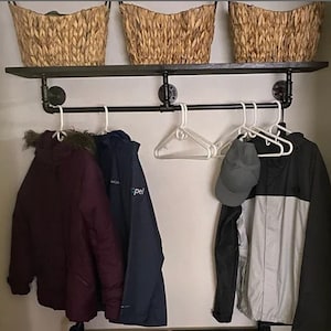 Custom clothing rack - clothing rack - wall mount clothing rack with shelf