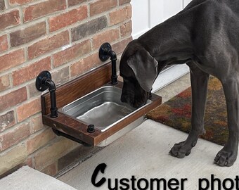 Floating water bin upper mount- wall mount water basin feeder - floating dog basin - Large feeding bin-floating food bin