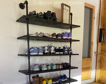 Wall Mounted Shoe Rack Etsy