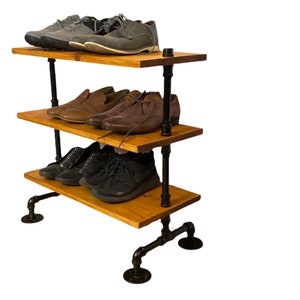 industrial style shoe rack - Shoe Rack - Entryway organizer - Shoe Storage