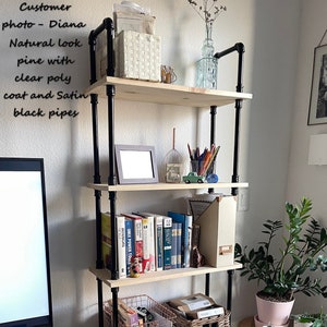 5 shelf Industrial style bookshelf with modified steampunk style decorative handles image 2