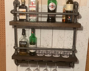 2 tier bar shelf with wine slots - Wine rack - Bar shelf