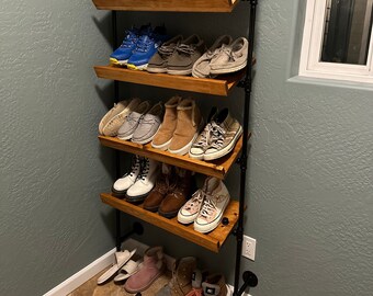 Diy slanted shoe rack best sale