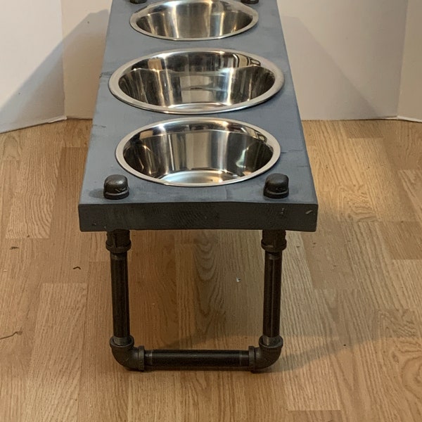 Pipe Dog Bowl Stand Etsy