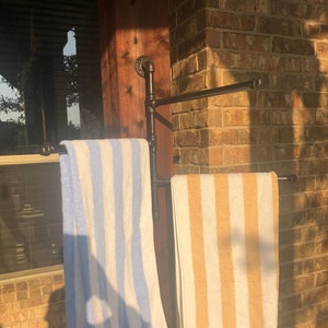 Swivel Pipe Towel Rack Steampunk swivel towel rack industrial style towel rack image 9