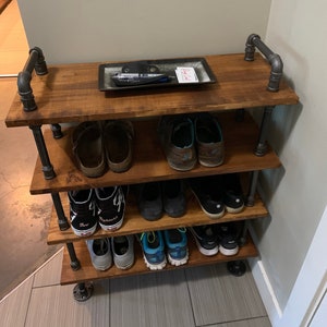 INDUSTRIAL STYLE Shoe rack 11” deep. Shoe Rack, Entryway Organizer, Industrial style shoe rack, Shoe Organizer, Entryway Bench, Boot Storage