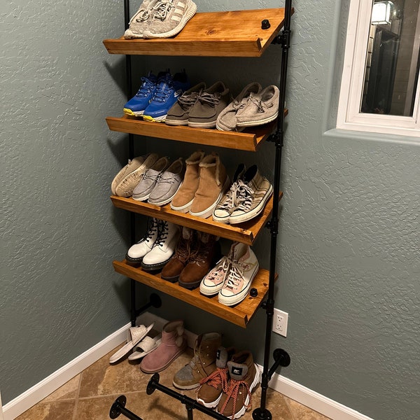 wall mount slanted shoe rack - shoe rack storage - wall mounted shoe rack-tilting shoe rack