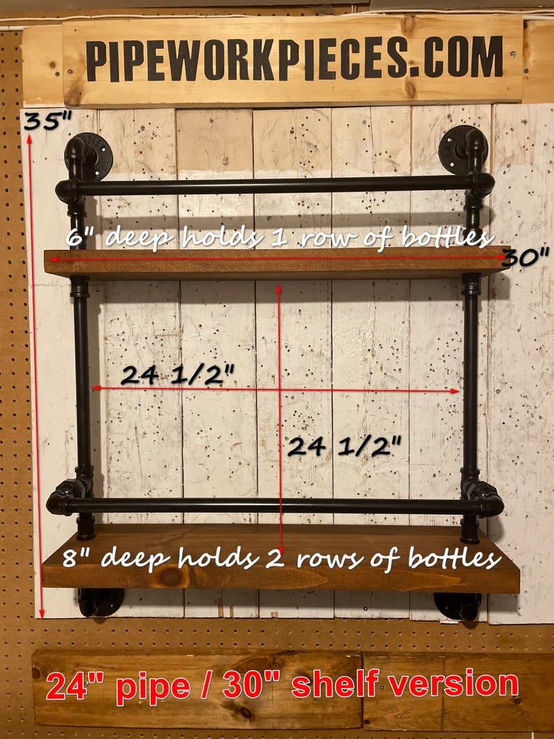 2 Tier Bar Shelf With 2 Support Bars Scotch Bar Bar Shelf Etsy