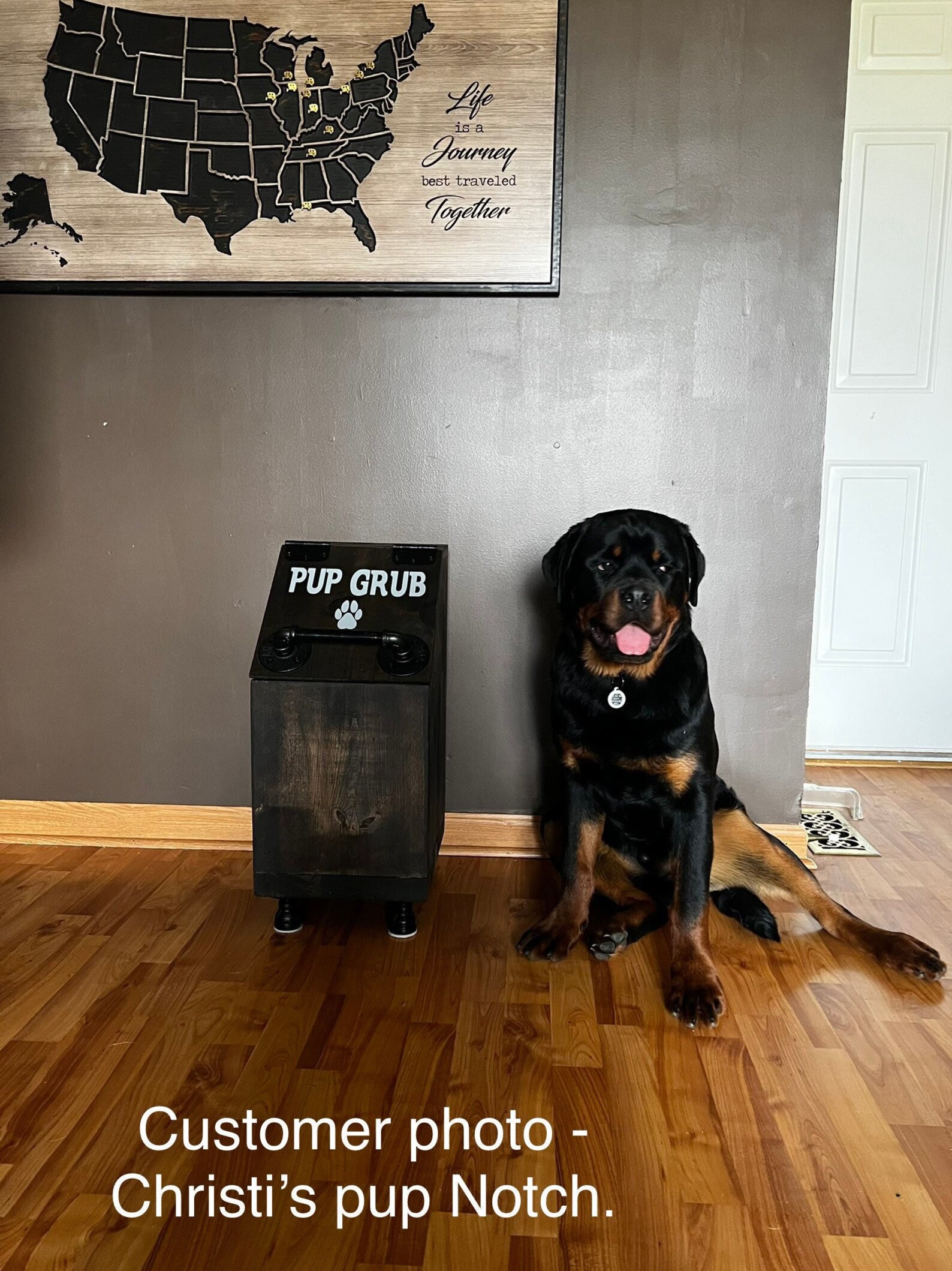 Wooden Dog Food Storage Container Dog Food Bin Puppy Food Etsy